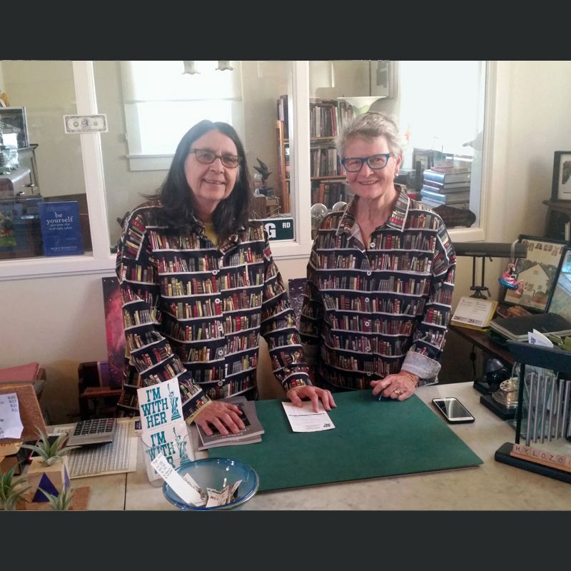 Marcia & Celeste thank everyone who came out for this wonderful celebration of the independent bookstore!